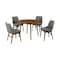 Armen Living Arcadia and Azalea 42" Round Charcoal and Walnut Wood 5 Piece Dining Set SETARDI5AZWACH42 - alternate 1